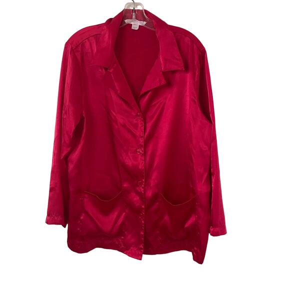 Victoria's Secret  Button Down Red Pajama Set Sz L - Picture 2 of 14